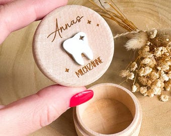 Milchzahndose mit Namen für Kinder | personalisierte Zahndose | Dose für Milchzähne | Holzdose für Zähne | Aufbewahrungsdose | Zahndöschen