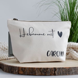 personalisierte Tasche aus Canvas-Baumwolle | Hebamme mit Herz und Namen | Hebammen Geschenk