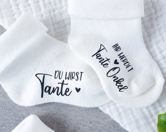 Baby-Socken Geschenk für Tante & Onkel | Schwangerschaftsverkündung