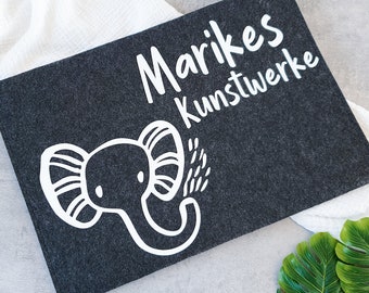 Sammelmappe für Kindergarten Kunstwerke | kleiner Elefant | personalisiert mit Namen | Geschenk Kindergartenstart | Geschenkidee Kunstmappe