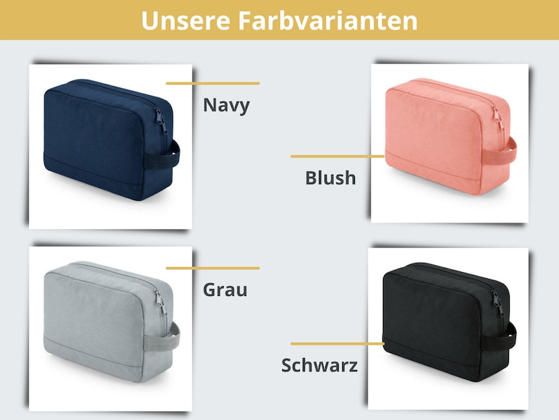 großer personalisierter Kulturbeutel mit Initialen und Namen Kosmetiktasche für Damen & Herren Geschenk Freundin, Schwester, Mama Bild 5