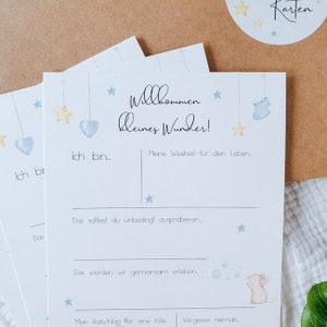 Babyparty - Gästebuch Karten | kleiner Elefant | Babyshower für Mädchen und Jungen | Gästebuchkarten Dekoration | Erinnerungen sammeln