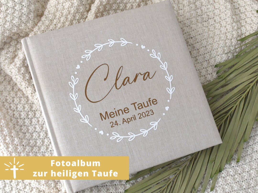 Personalisiertes Fotoalbum zur Taufe mit Namen und Taufdatum