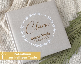 personalisiertes Fotoalbum zur Taufe | mit Namen und Taufdatum | Erinnerungen