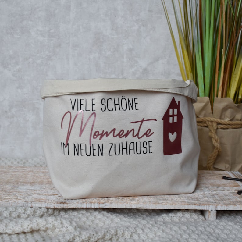 Geschenkidee zum Einzug oder Umzug Brotkorb personalisiert Brötchenkorb Einzugsgeschenk Viele schöne Momente im neuen Zuhause Bild 7