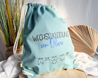 Personalisierter Turnbeutel für Wechselkleidung für den Kindergarten oder der Kita | Wechselwäsche oder Wechselsachen fürs Kindergartenkind