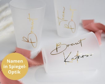 personalisierte Becher zum JGA | Mehrwegbecher mit Namen zum Junggesellinnenabschied für Frauen