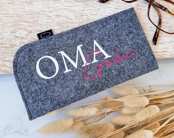 Brillenetui "Oma" mit Namen | personalisierte Brillentasche aus Filz | Geschenkidee