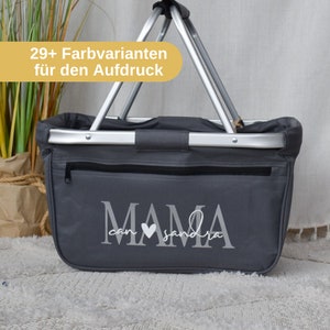 Personalisierter Einkaufskorb Mama mit den Namen der Kinder Geschenkidee zum Muttertag Geschenk Geburtstag beste Mama Markttasche Bild 1