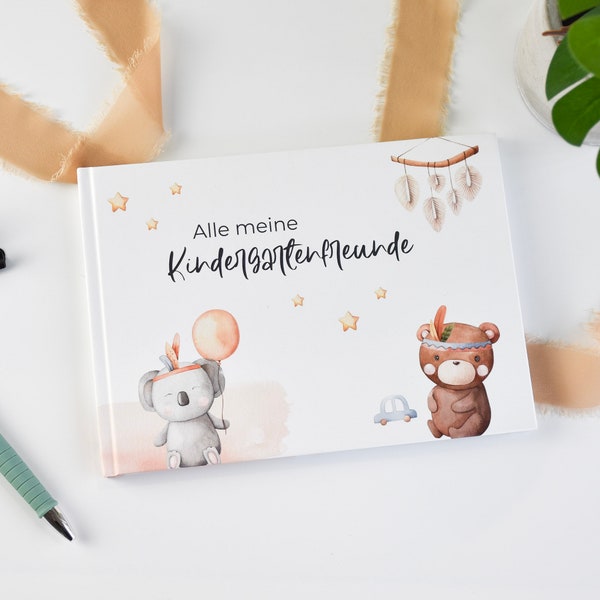 Kindergarten Freundebuch zum Ausfüllen | Freundschaftsbuch für Mädchen und Junge | "Alle meine Kindergartenfreunde"