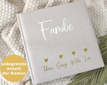 personalisiertes Fotoalbum für deine Familienbilder | mit den Namen der Familie | Erinnerungen sammeln