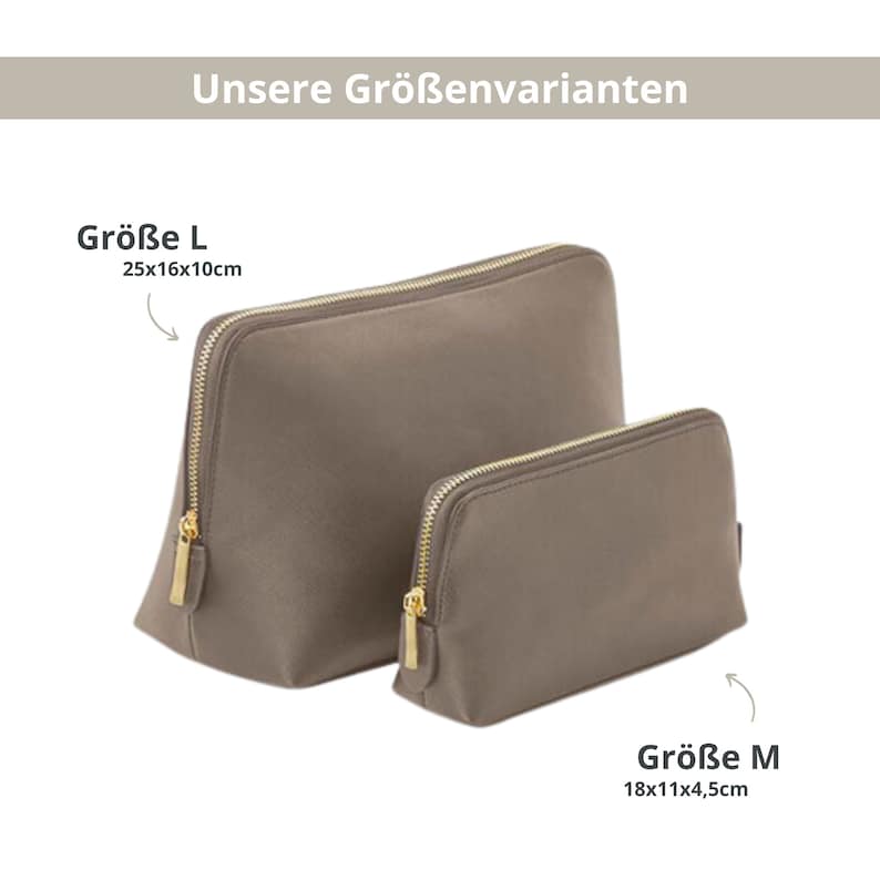 personalisierte Kosmetiktasche für Frauen Buchstabe und Namen Schminktasche für die Frau Kulturbeutel Leder-Look Geschenk Freundin Bild 5