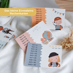 Das kleine Einmaleins | Geschenk zur Einschulung | Rechenkarten für Schulkinder | Schultüte Inhalt Einschulungsgeschenk
