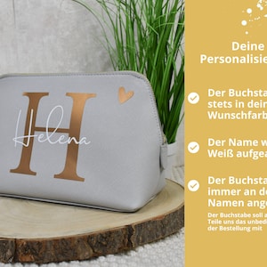 personalized cosmetic bag for women letter and name makeup bag for women leather look toiletry bag gift for girlfriend image 2