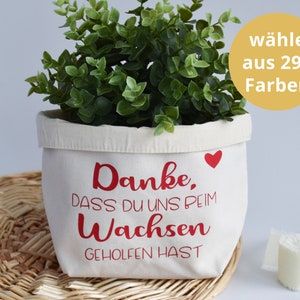Abschiedsgeschenk Erzieherin | Übertopf aus Canvas-Baumwolle | Kindergarten Geschenk