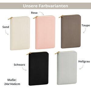 Personalisierte Schmucktasche mit Namen und Herz Schmuckaufbewahrung für Unterwegs Geschenk für Freundin Reiseetui für Schmuck Bild 4