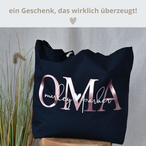 großer Baumwollbeutel OMA mit den Namen der Enkelkinder personalisiertes Geschenk der Enkel Geschenkidee Shopper Tasche Bild 10