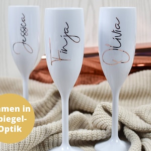 personalized champagne glass for JGA | Champagne glasses with names for hen parties for women