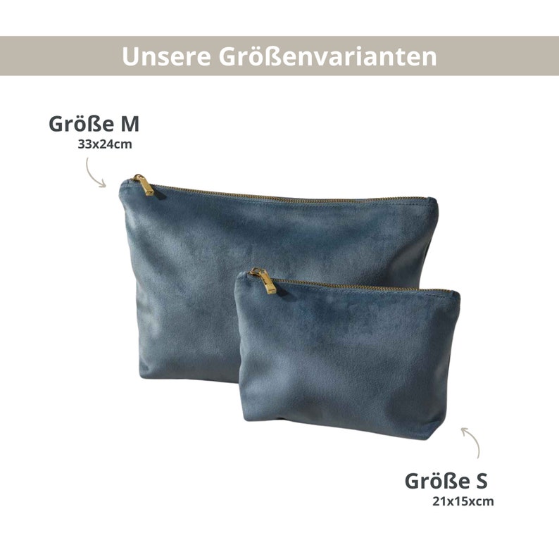 Geschenk Tasche aus Samt Namen mit Herz personalisierte Kosmetiktasche Geschenkidee für Mama, Schwester oder Freundin Bild 5