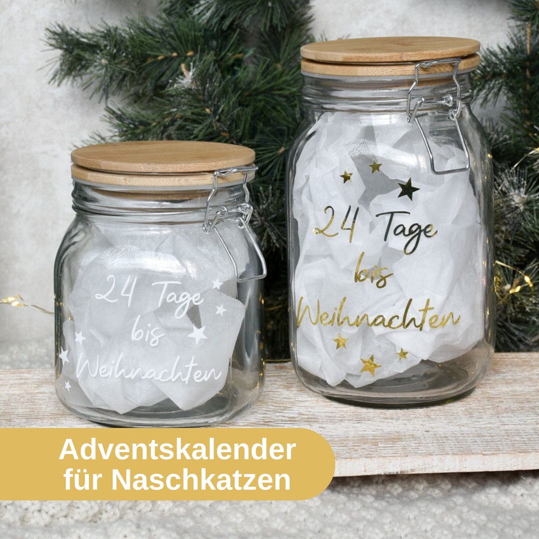 Personalisierter Adventskalender im Glas Vorratsglas für Erwachsene zum ...
