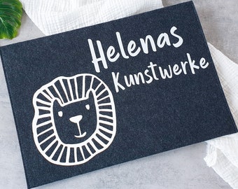 Sammelmappe für Kindergarten Kunstwerke | kleiner Löwe | personalisiert mit Namen | Geschenk Kindergartenstart | Geschenkidee Kunstmappe