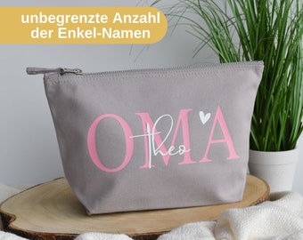 personalisierte Tasche aus Canvas-Baumwolle | Oma mit den Namen der Enkelkinder | Geschenk Geburtstag | Geburtstagsgeschenk der Enkel