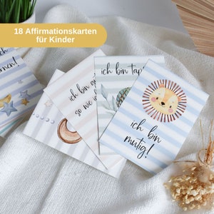 Affirmationskarten für Kinder | 18 Mutmachkarten | Motivationskarten | positive Glaubenssätze Schulkind | Achtsamkeitskarten im Umschlag