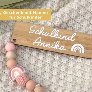 Back to school bookmarks | for girls | personalized with the name | rainbow in pink
