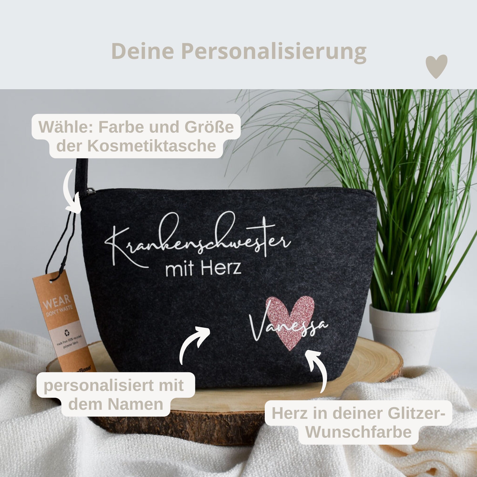 Make-up-Tasche „Registered Nurse“ – Geschenk Für Krankenschwestern, Mit Reißverschluss, Blumenmuster, Vielseitig Nutzbar
