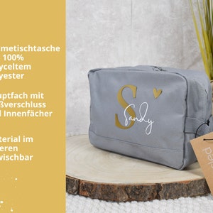 großer personalisierter Kulturbeutel mit Initialen und Namen Kosmetiktasche für Damen & Herren Geschenk Freundin, Schwester, Mama Bild 2