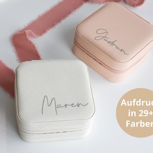 Personalisierte Schmuckbox | Schmuckkästchen mit Namen | Schmuckaufbewahrung für Unterwegs