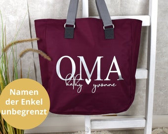 Maxi Shopper personalisiert | Oma mit den Namen der Enkelkinder | Geschenk Lieblingsoma