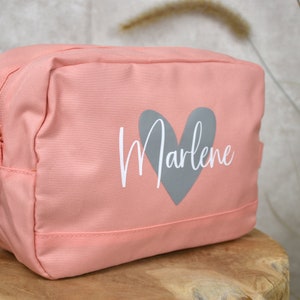 large toiletry bag personalized for women heart with name cosmetic bag for women gift for girlfriend, sister, mom on the go image 8