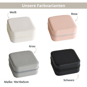 Schmuckkästchen mit Namen personalisierter Schmuckbox mit Herz Schmuckaufbewahrung für Unterwegs Geschenk für Freundin oder Schwester Bild 4