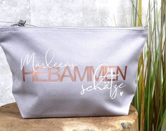 personalisierte Tasche aus Canvas-Baumwolle | Hebammenschätze mit Namen | Hebammen Geschenk