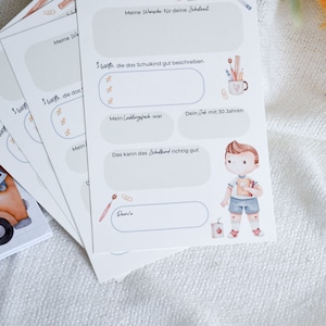 Gästebuchkarten zur Einschulung | kleiner Junge | Ausfüllkarten als Erinnerung für den ersten Schultag | Dekoration Schulkind 2024