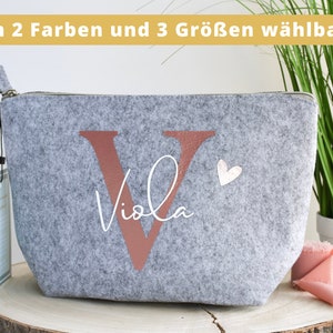 Geschenk zum Geburtstag - personalisierte Kosmetiktasche | Buchstabe und Namen | Kosmetiktasche mit Initialien | Tasche für Frauen