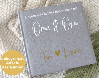 personalisiertes Fotoalbum mit Oma & Opa | mit den Namen der Enkelkinder | Erinnerungen sammeln