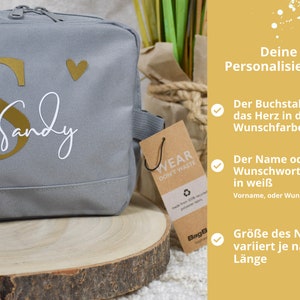 großer personalisierter Kulturbeutel mit Initialen und Namen Kosmetiktasche für Damen & Herren Geschenk Freundin, Schwester, Mama Bild 3