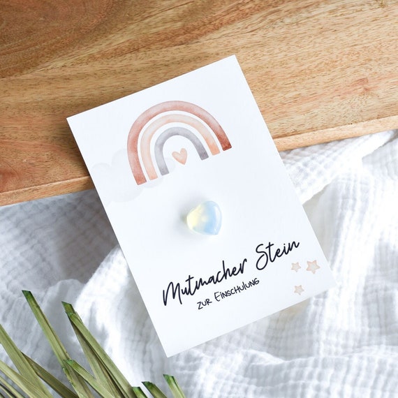 Mutsteine Zur Einschulung 2025 - Glücksbringer Mit Motivationskarte Für Schulanfänger