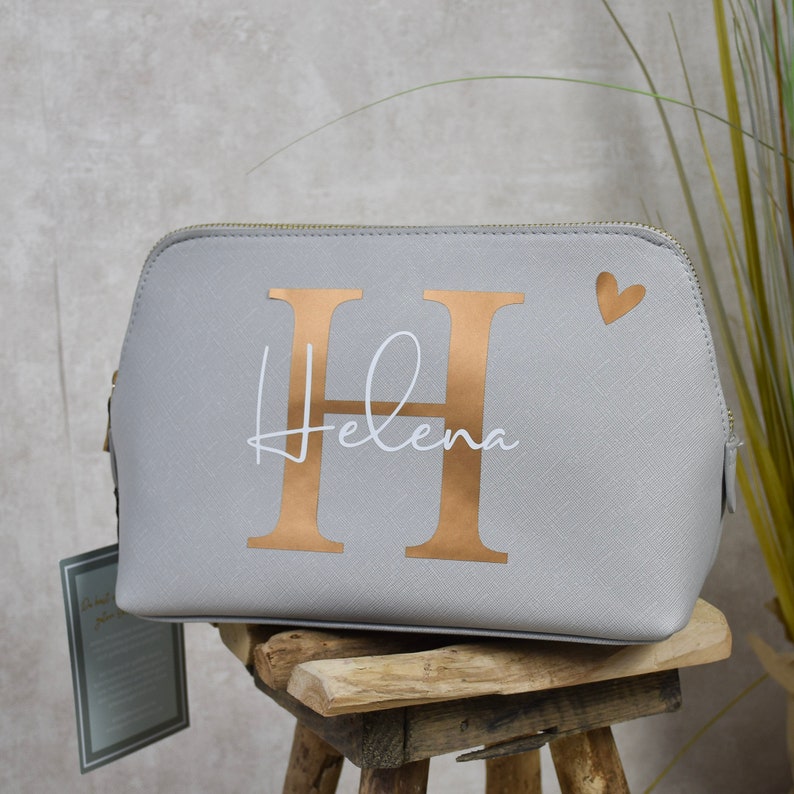personalized cosmetic bag for women letter and name makeup bag for women leather look toiletry bag gift for girlfriend image 9