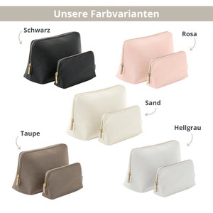 personalisierte Kosmetiktasche für Frauen Buchstabe und Namen Schminktasche für die Frau Kulturbeutel Leder-Look Geschenk Freundin Bild 6