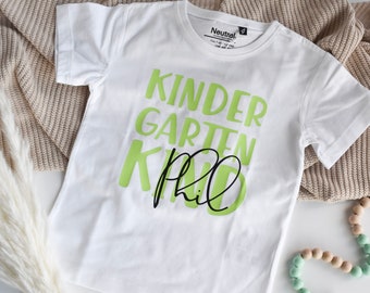 Kinder T-Shirt aus Bio Baumwolle | Kindergartenkind "mit Namen" | personalisiertes Shirt Kindergarten