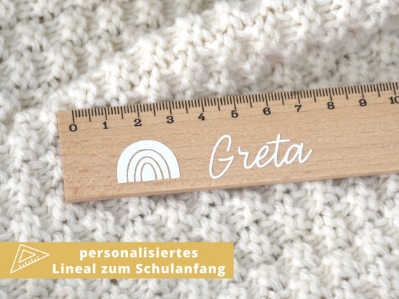SKDFHOD Lesehilfe Lineal 4-tlg. | Personalisierte Einschulungsgeschenke | Holz Lineal Mit Lesefenster