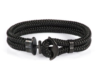Pulsera de ancla para hombre, pulsera para hombre, pulsera de cuerda, regalo para él, pulseras para hombre, accesorios para hombre, pulsera