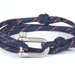 Argento Shackle Bracelet Stainless Steel Shackle Men&#39;s Wrap Bracelets Nautical Bracelets Paracord Bracelet Men&#39;s Bracelet