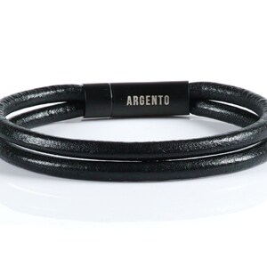 Men Leather Bracelet, Mens Bracelet, Leather Bracelet, Wrap Leather Bracelet, custom men bracelet, men&#39;s jewelry, leather bracelet Argento