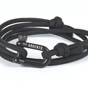Argento Shackle Bracelet Stainless Steel Shackle Men&#39;s Wrap Bracelets Nautical Bracelets Paracord Bracelet Men&#39;s Bracelet