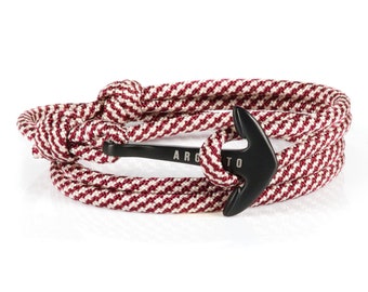 Burgundy anchor bracelet, rope Bracelet, sailing Bracelet, cord bracelet men Bracelet Men Gift for Men, Rope bracelet, nautical  bracelet
