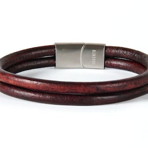 Men Leather Bracelet, Mens Bracelet, Leather Bracelet, Wrap Leather Bracelet, custom men bracelet, men&#39;s jewelry, leather bracelet Argento